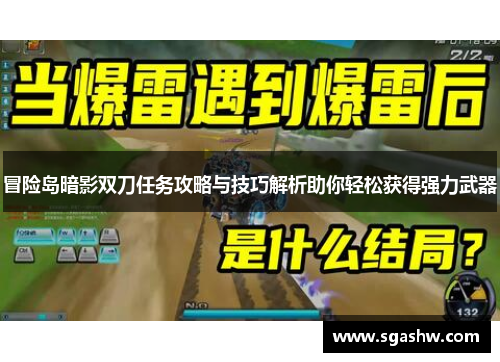 冒险岛暗影双刀任务攻略与技巧解析助你轻松获得强力武器